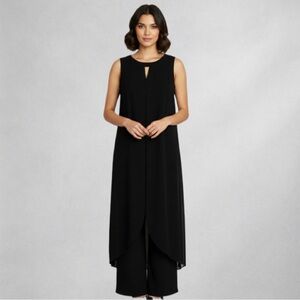 SOHO Apparel Ltd Black Sleeveless Women’s Romper 14 Dress-Style Overlay